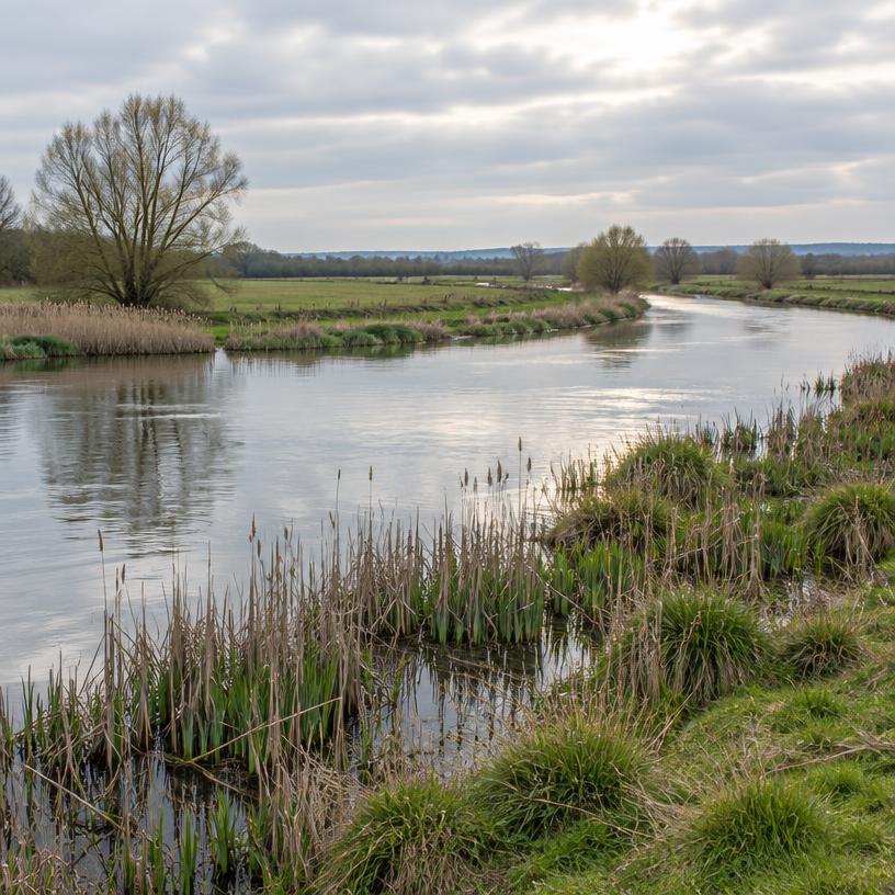 Water meadows beside the Thames at Culham